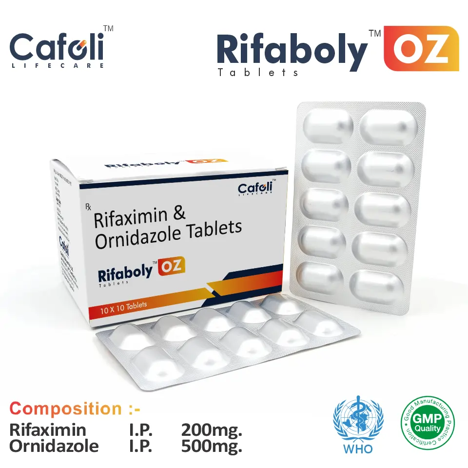 Rifaximin 200 mg + Ornidazole 500 mg Tablet PCD Franchise